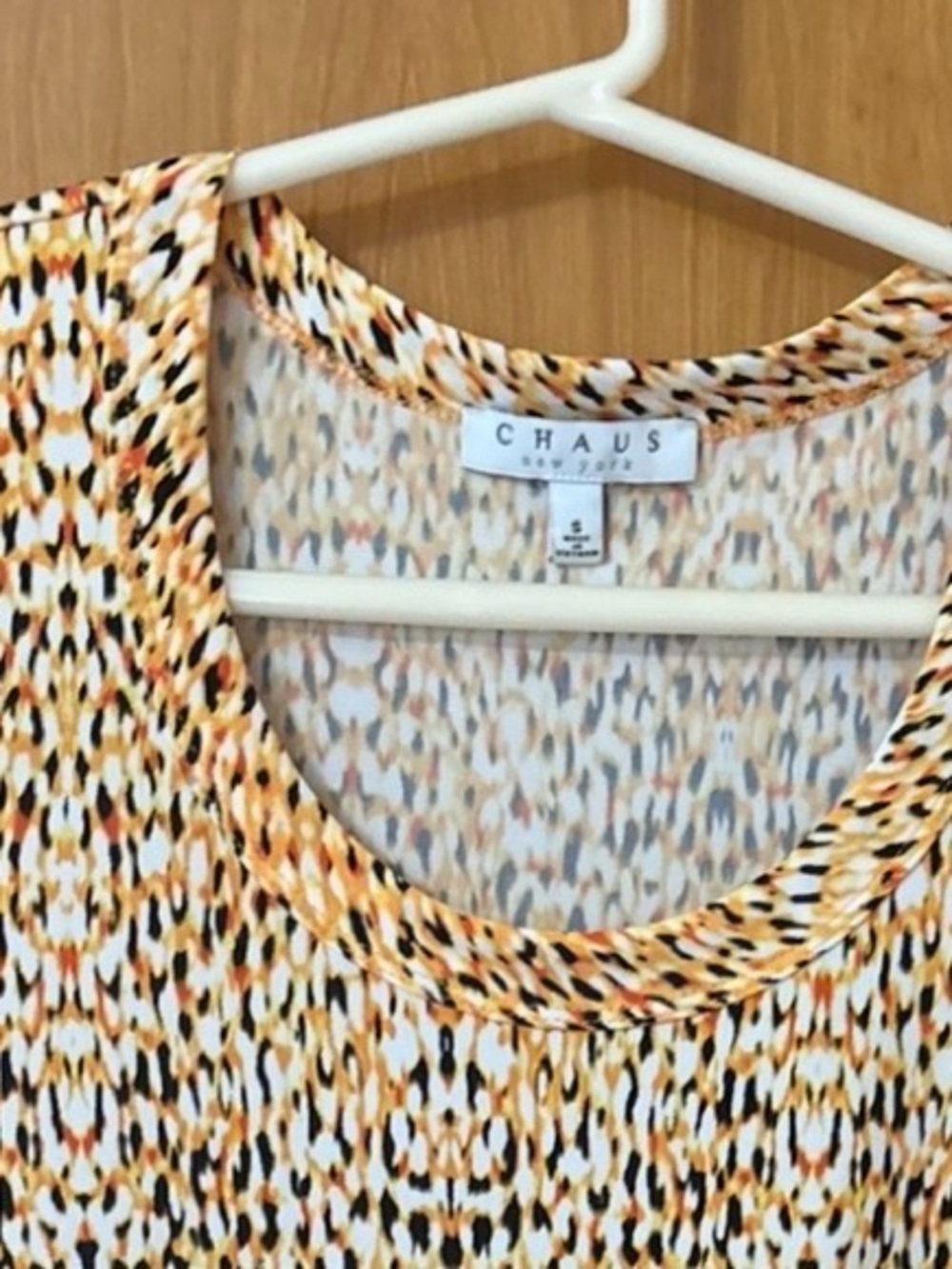 CHAUS RETRO New York printed tunic top w/leopard print- Y2K - Picture 4 of 4